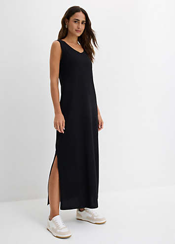knee length dresses for ladies Sleeveless Turtleneck Jersey Maxi Dress – Petite Chérie