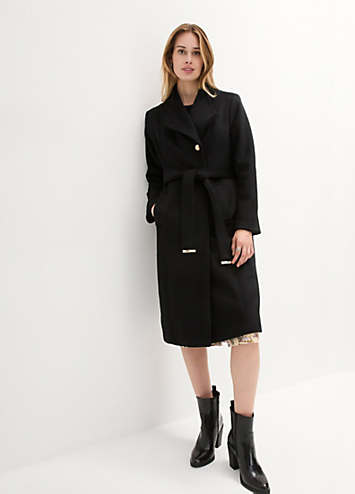 Double breasted wool look coat on sale