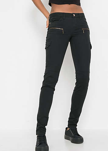 bonprix Zip Detailed Skinny Cargo Pants | Freemans