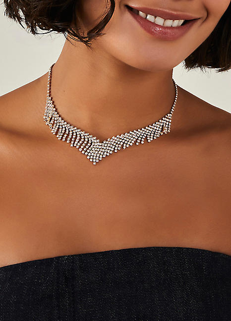 Fashion diamante collar necklace