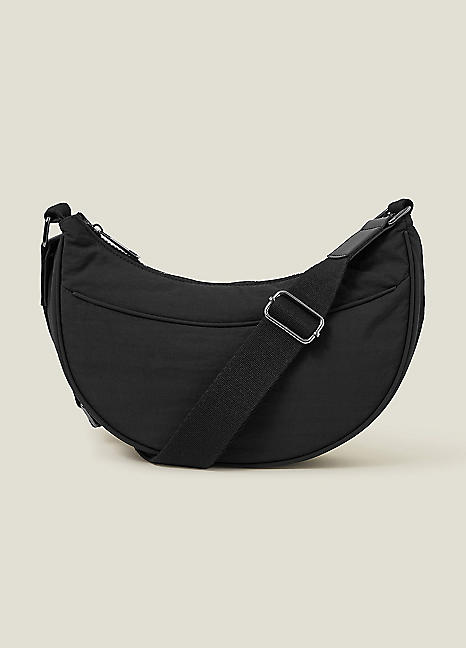 ★EMS★ NYLON CROSSED BODY BAGBLACK Accessorize Nylon Cross-Body Sling Bag | Freemans
