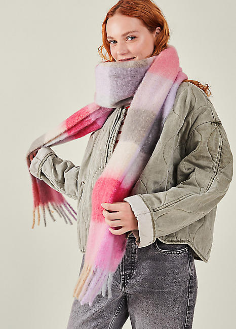 Accessorize Super Soft Pastel Stripe Blanket Scarf Freemans