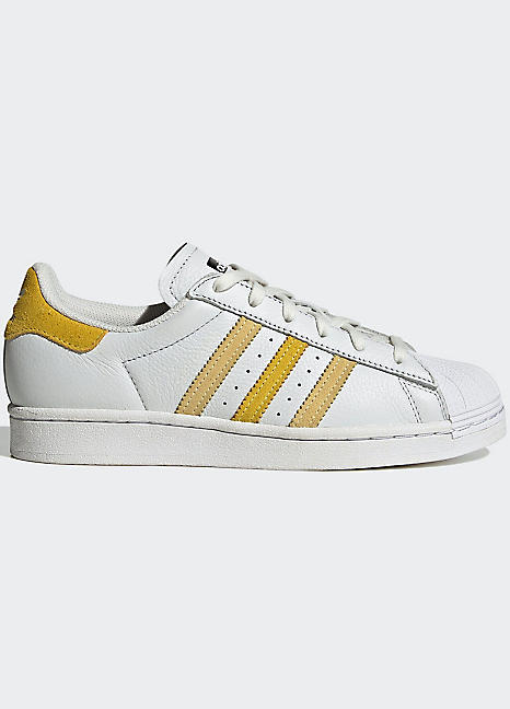 Adidas superstar trainers 2024 white and gold