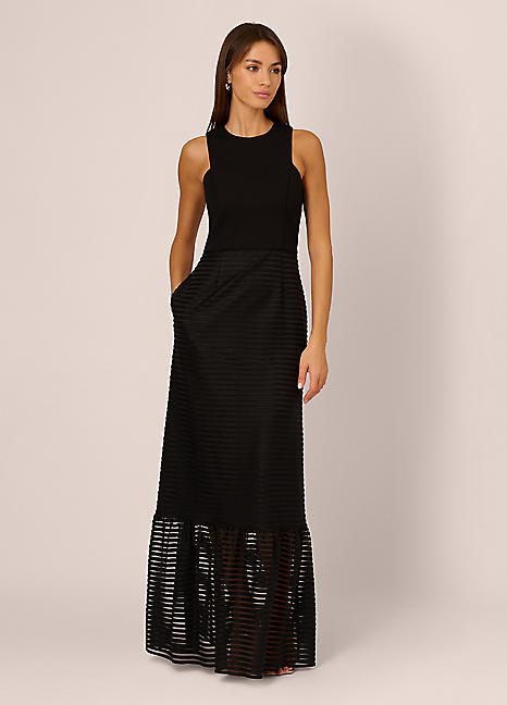 Adrianna by Adrianna Papell Shadow Stripe Gown