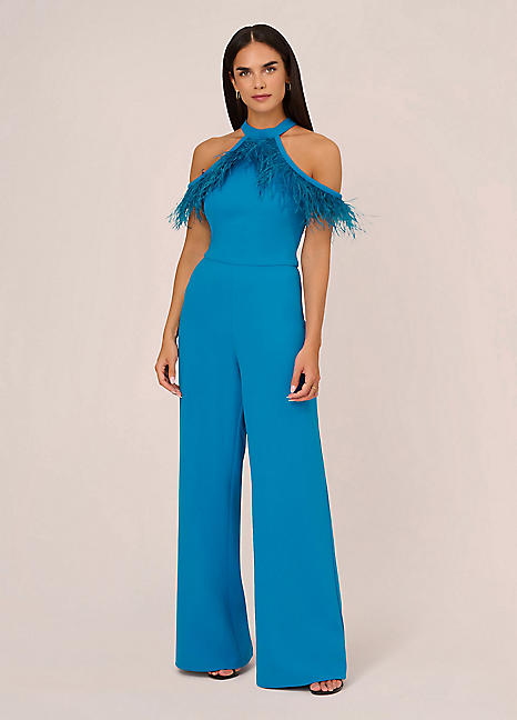 Adrianna papell best sale beaded halter jumpsuit