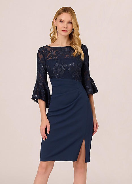 Adrianna Papell Floral Lace Combo Dress Freemans