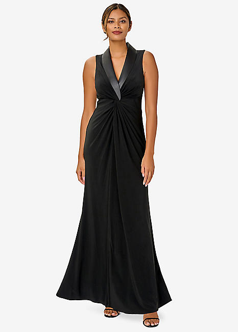 Adrianna Papell Jersey Tuxedo Gown Freemans