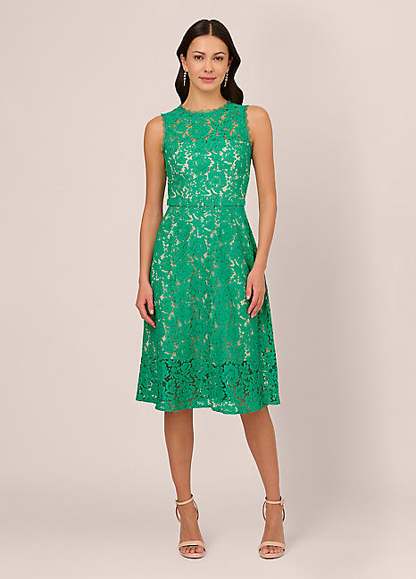 Adrianna Papell Lace Midi Dress