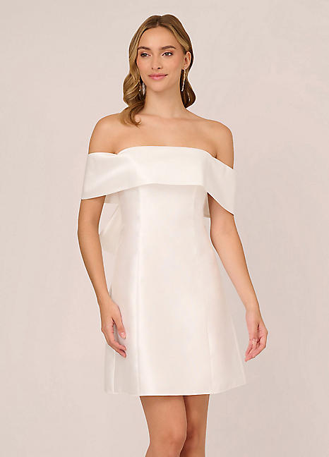 Adrianna papell mikado shop strapless bow gown