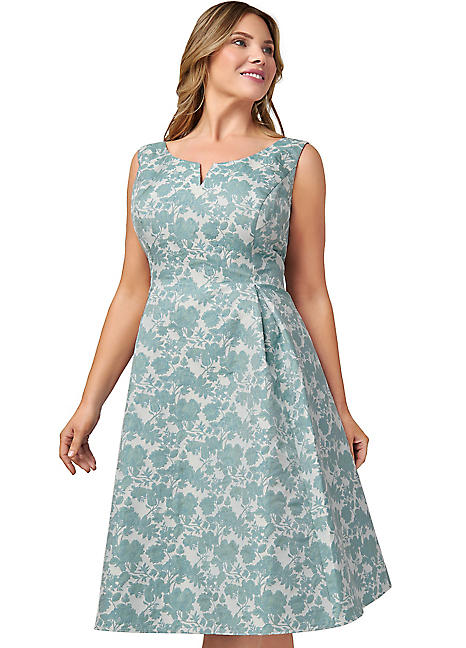 adrianna papell jacquard fit and flare