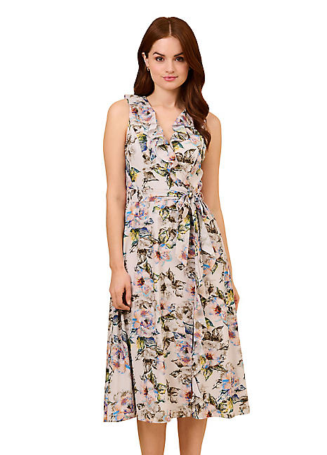 Adrianna Papell Print Chiffon Dress Freemans