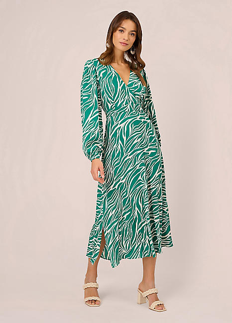 Adrianna Papell Printed Midi Dress Freemans