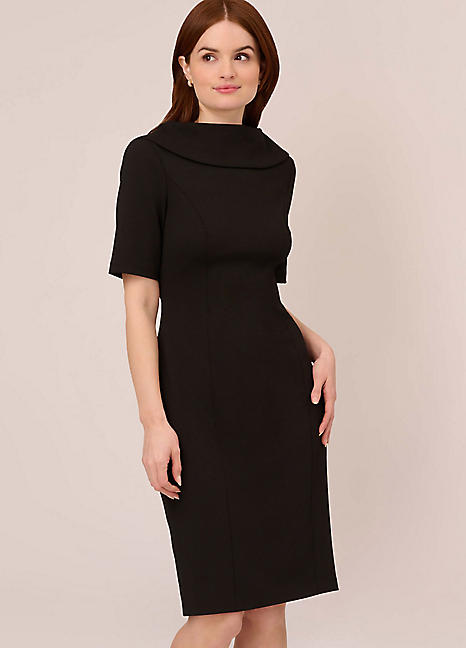 Adrianna Papell Roll Neck Sheath Dress with V Back Freemans