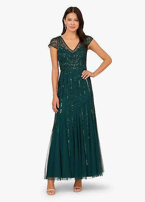Adrianna Papell Women's Bead Mesh Godet Gown - Beaded Formal Evening Dress For Special Occasions - View #10