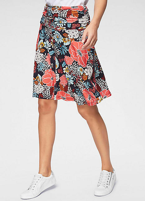 Floral on sale jersey skirt