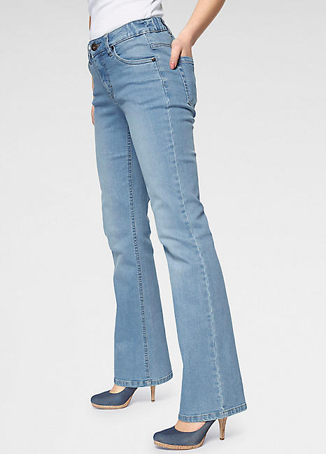 elasticated bootcut jeans