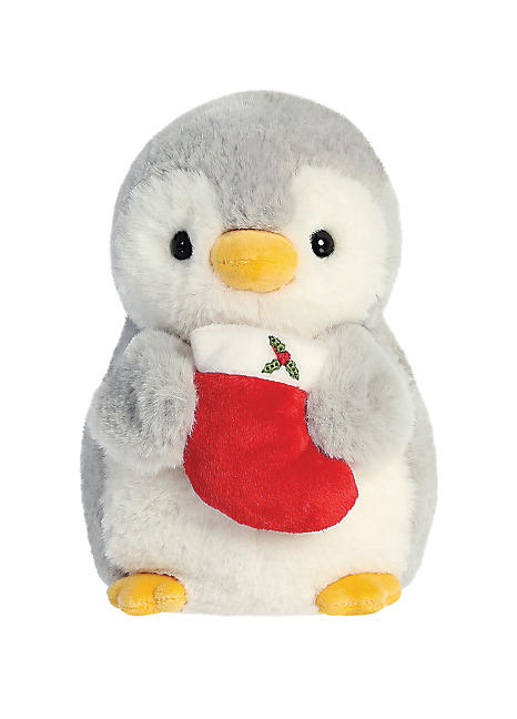 Aurora PomPom Penguin with Stocking Soft Toy Freemans