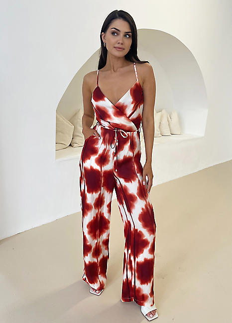 Ax paris tropical print jumpsuit online