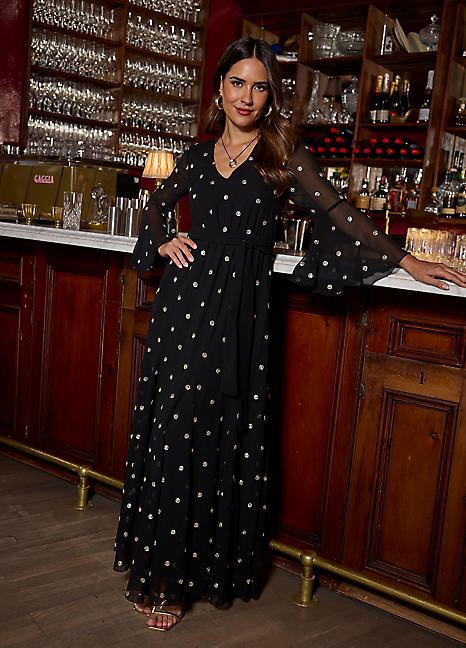 Black Sequin Maxi Dress by Kaleidoscope | Freemans Black Sequin Maxi Dress by Kaleidoscope | Freemans