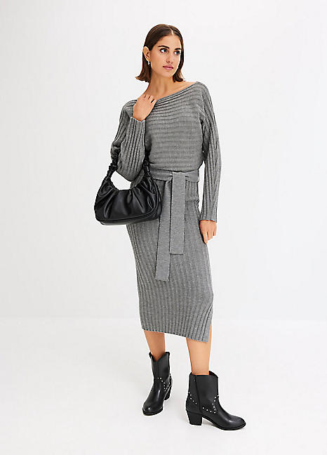 Bonprix Belted Knit Midi Dress - Freemans Midi Dress New In 28th October 2024