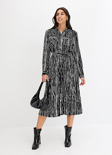 Bonprix Belted Stripe Midi Shirt Dress - Freemans Midi Dress New In 28th October 2024