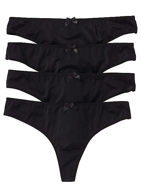 Bonprix Pack Of 4 Smooth Thongs - Discount £5