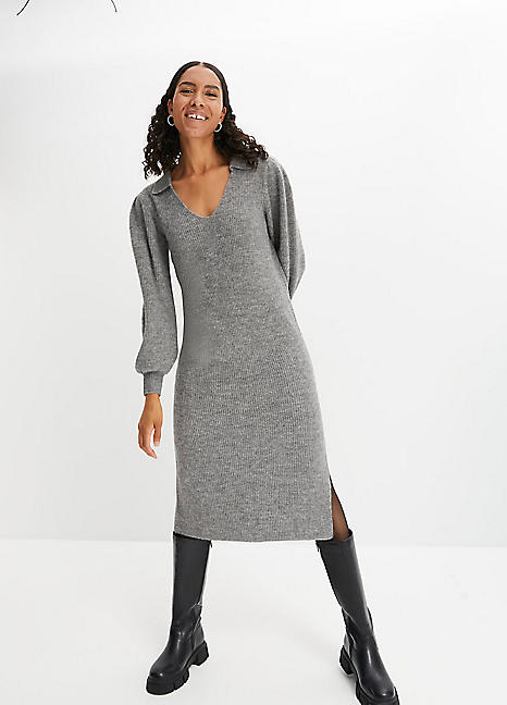 Bonprix Vneck Knitted Midi Dress - Freemans Midi Dress New In 28th October 2024