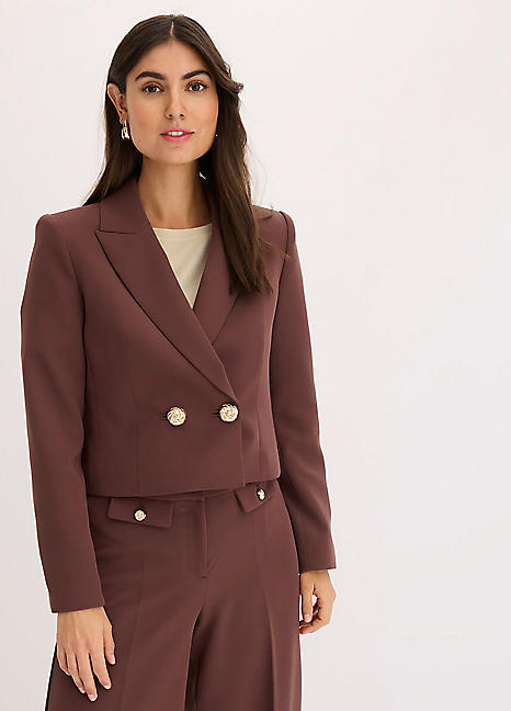 bonprix Double Breasted Cropped Blazer | Freemans