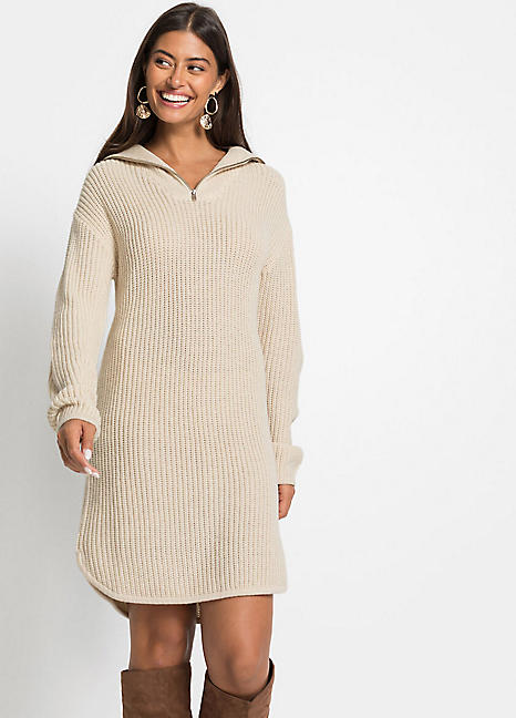 s.Oliver Long Sleeve V-Neck Sweatshirt Dress