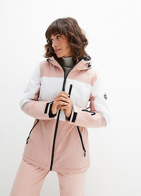 bonprix Hooded Waterproof Colourblock Ski Jacket