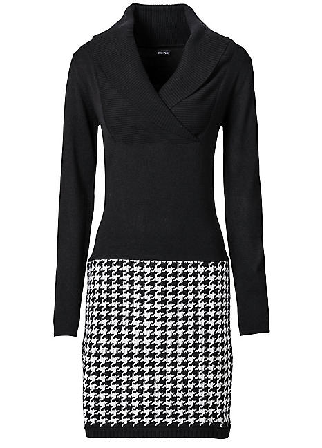 Bonprix Houndstooth Jumper Dress