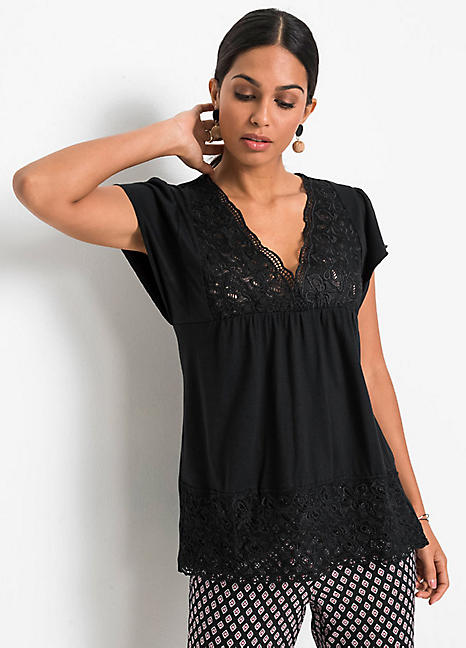 Lace Yoke Tunic by bonprix