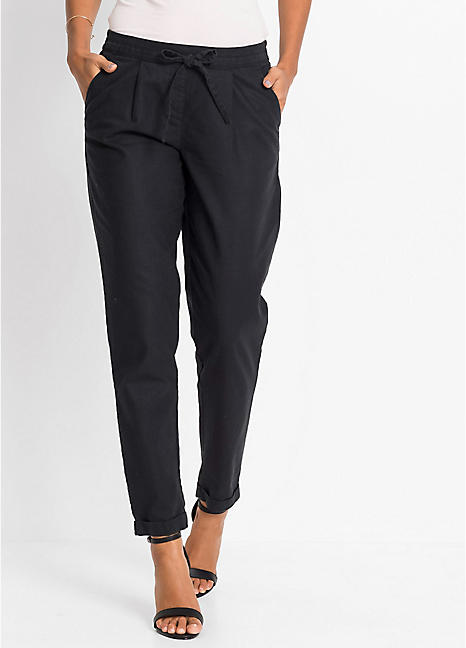 Freemans Black Linen Trousers