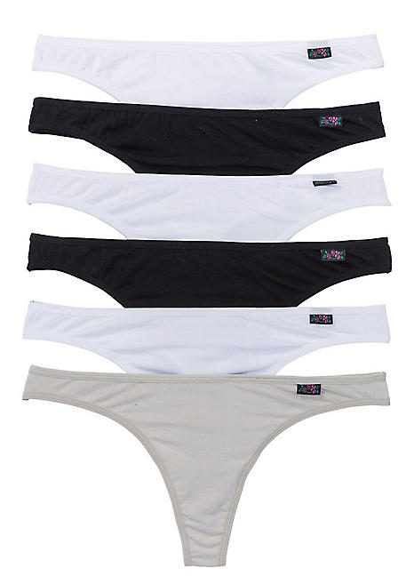 Pack of 6 Thongs by bonprix