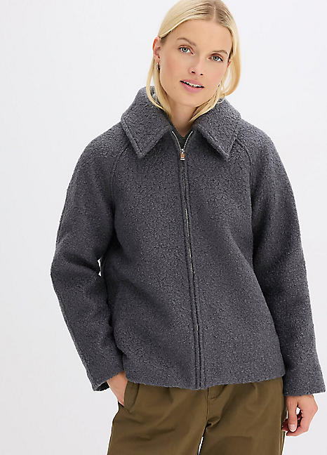bonprix Soft Boucle Zip Jacket | Freemans