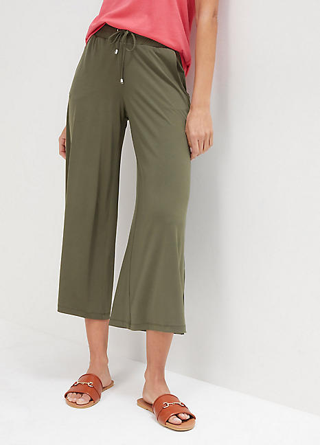 Wide Leg Bonprix Cropped Trousers Cropped Sweat Pants By Bonprix