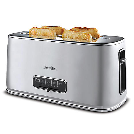 Breville Edge Silver 4-Slice Toaster VTR023 - Brushed Stainless Steel