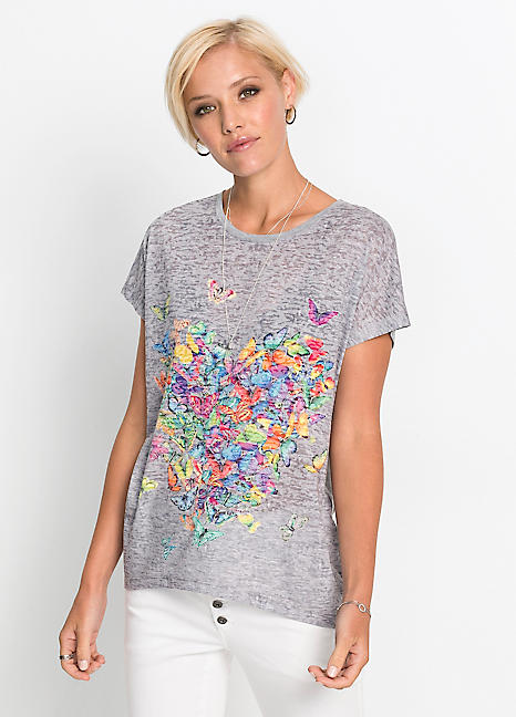 butterfly print t shirt for ladies