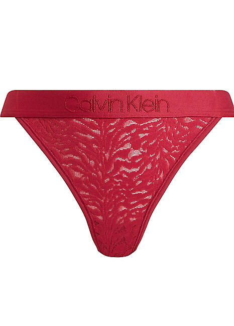 Calvin Klein Floral Lace Thong Freemans