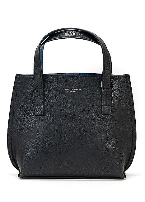 Campo Marzio Iconic Black Faux Leather Mini Tote Bag Freemans