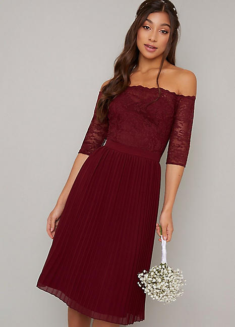 Burgundy chi chi outlet dress