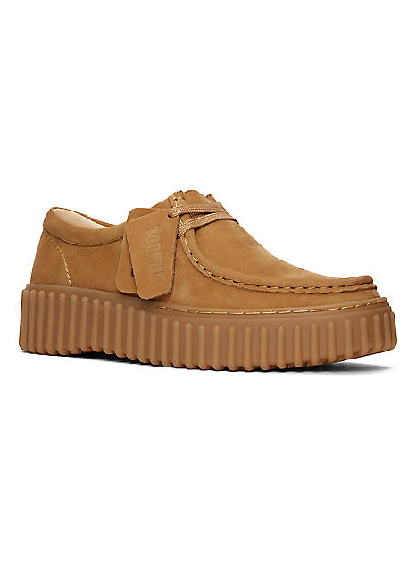 Clarks Torhill Bee Light Tan Nubuck Shoes | Freemans