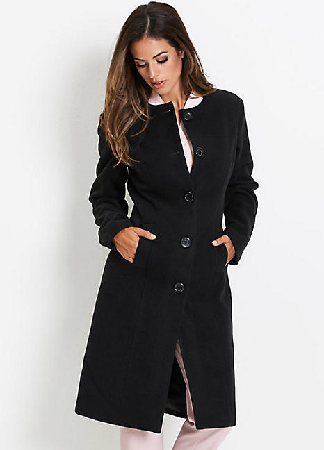 collarless coat womens