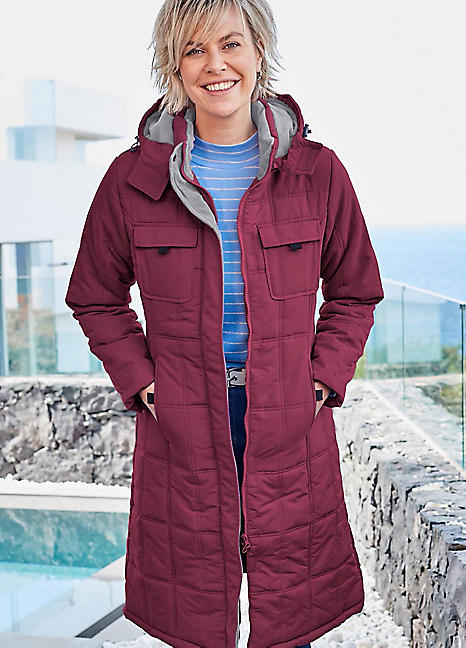 Cotton traders 2025 padded hooded coat