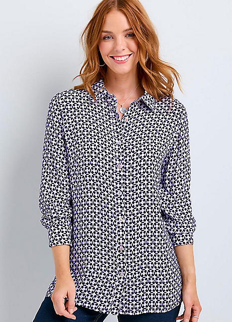 Cotton Traders Printed Crinkle Tunic