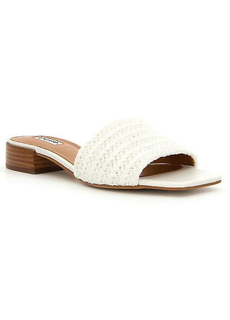 White flat deals mule sandals