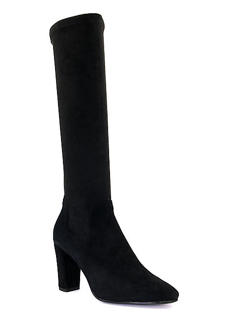 Black knee clearance high boots payless