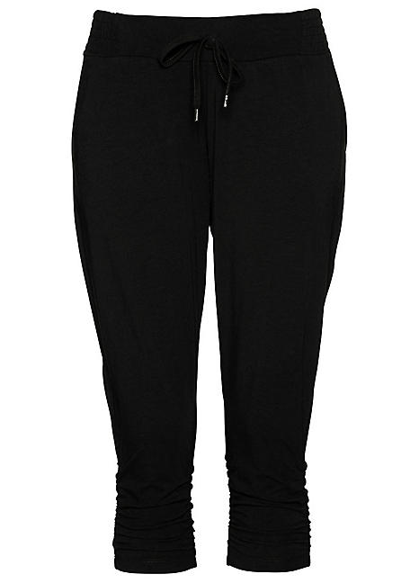 Elasticated Jersey Cropped Trousers by Bonprix | Freemans