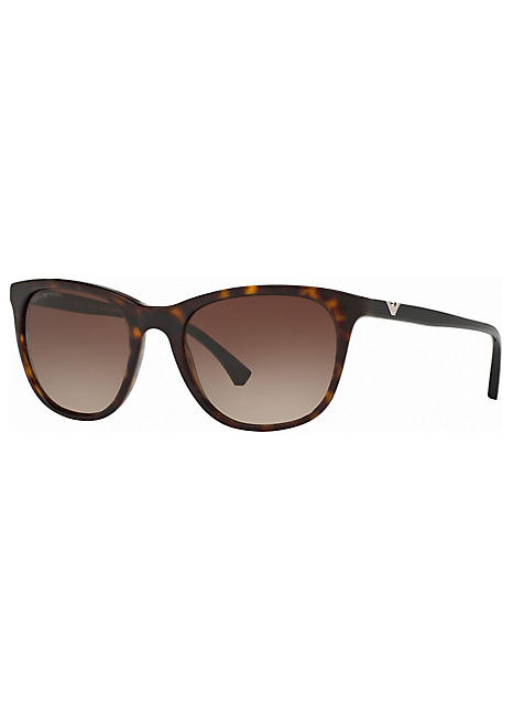 Emporio Armani Ladies Square Sunglasses with a Dark Havana Frame ...