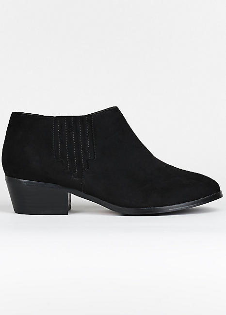 Evans Extra Wide Fit Black Ankle Boots 